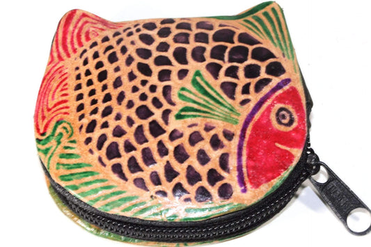 The Hand-Painted Leather Coin Purse