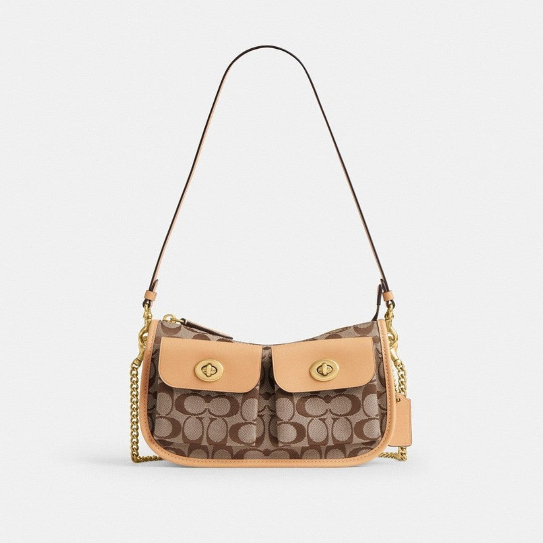 Twin Turnlock Waverly Bag In Signature Jacquard