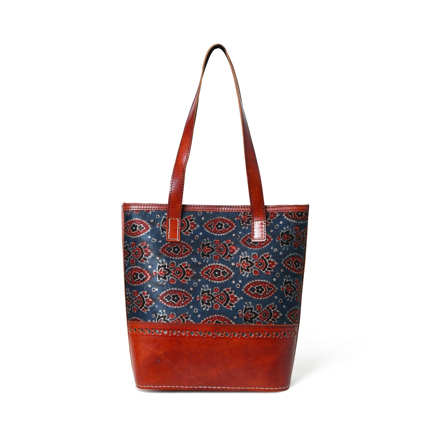 The Neela Hand-Printed Leather Tote