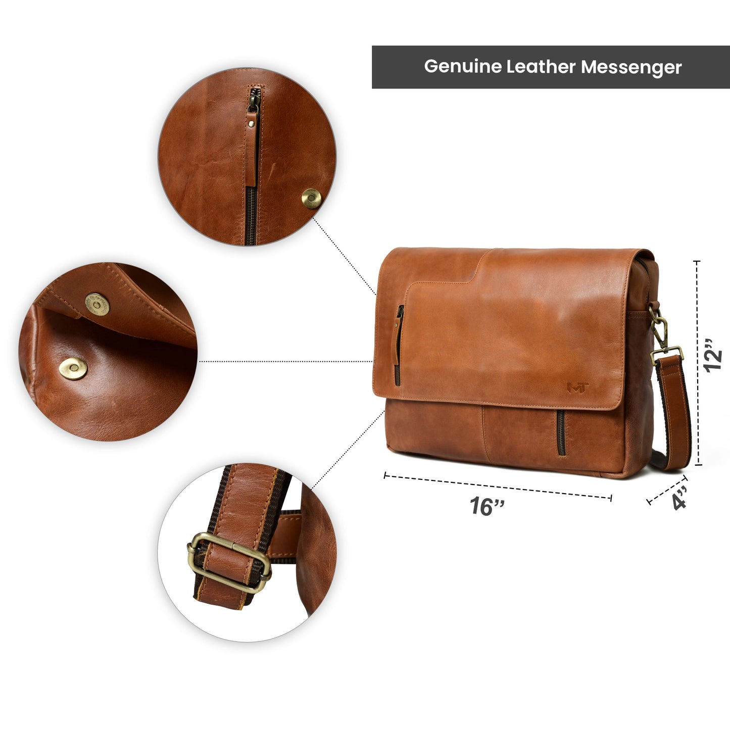 The Wilson Tan Leather Crossbody Bag