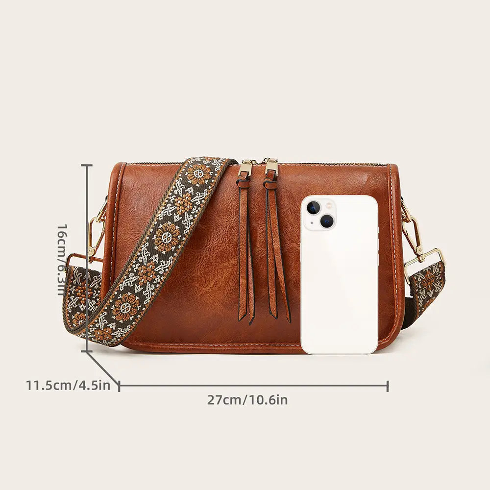 The Sienna Boho Embroidered Crossbody Bag