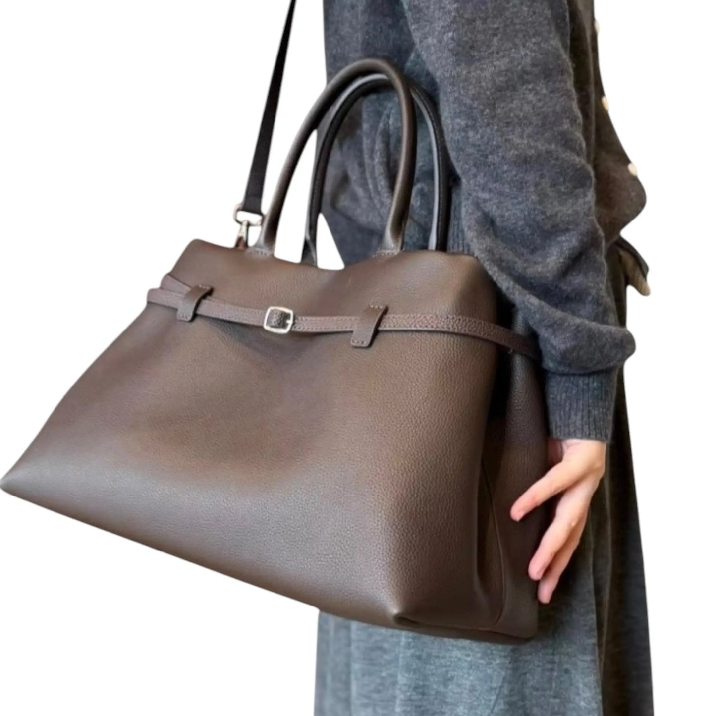 The Sarah XL Leather Belt Tote