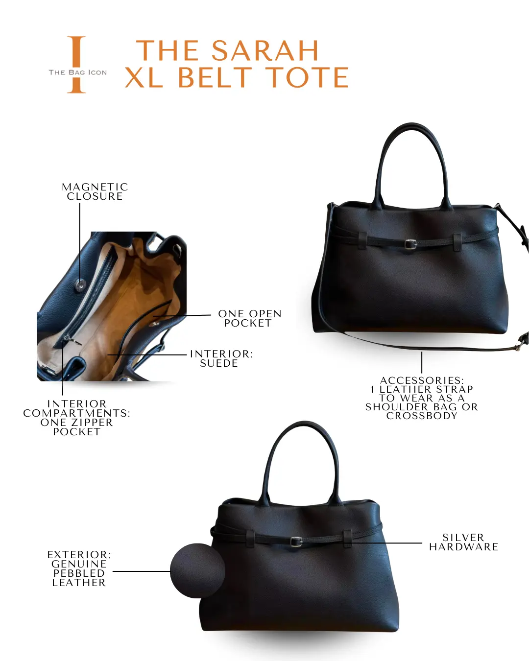 The Sarah XL Leather Belt Tote